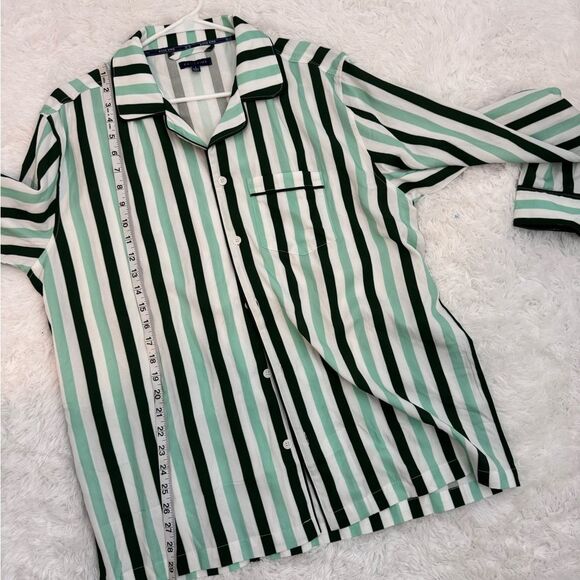 Katie Kime Retro Striped Button-Up Pajama Top Size L - Picture 8 of 9